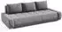Beautysofa Schlafsofa Draco 3-Sitzer mit Bettkasten Grau