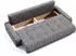 Beautysofa Schlafsofa Draco 3-Sitzer mit Bettkasten Grau