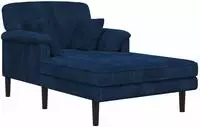 vidaXL Chaiselongue Marineblau Cordstoff