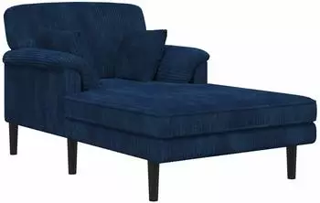 vidaXL Chaiselongue marineblau Cord-Samt