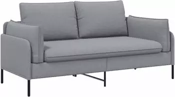 vidaXL 2-Sitzer Sofa hellgrau Stoff 188x81x89cm