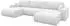 ALTDECOR Bery-U Wohnlandschaft U-Form mit Schlaffunktion, Bouclé, weiß, 377x193x88cm