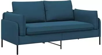 vidaXL 2-Sitzer Sofa blau Samt 188x81x89cm