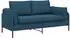 vidaXL 2-Sitzer Sofa blau Samt 188x81x89cm