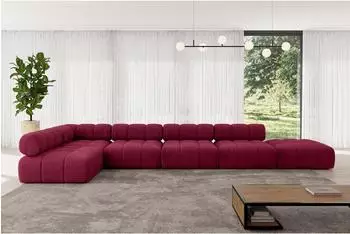 ALTDECOR Favio-L3 Ecksofa L-Form bordeauxrot Velours 475x190cm (800001348796)