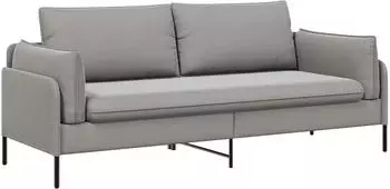 vidaXL 3-Sitzer-Sofa hellgrau, Samt, 222x81x89cm