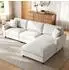 OKWISH Ecksofa 3-Sitzer Chenille beige mit umstellbarem Liegeelement (256x137x79cm)