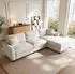 OKWISH Ecksofa 3-Sitzer Chenille beige mit umstellbarem Liegeelement (256x137x79cm)