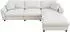 OKWISH Ecksofa 3-Sitzer Chenille beige mit umstellbarem Liegeelement (256x137x79cm)
