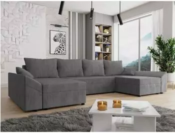 Mirjan24 Dante U Ecksofa Cord, U-Form, Schlaffunktion mit Bettkasten