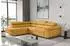 Fun Möbel JADE Ecksofa Bouclé Senfgelb, Schlaffunktion, Ottomane links (275x202cm)