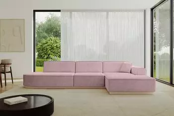 ALTDECOR IREA-L2 Ecksofa L-Form Cord, rosa (800001931974)