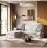 Masseno Notia Ecksofa modular mit Schlaffunktion, hellgrau, Kordstoff (800001993991)