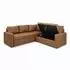 ebuy24 Sacramento Eckschlafsofa 5-Sitzer, braunes PU-Kunstleder, Stauraum (228x85cm)