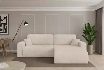 ALTDECOR BERY-L Ecksofa mit Schlaffunktion L-Form, beige, 276x193x88cm (800002086017)