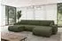 ALTDECOR BERY-U Wohnlandschaft U-Form Bouclé olivgrün mit Schlaffunktion 377x193x88cm (800002085788)