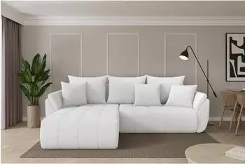 ALTDECOR TOKO-L Ecksofa mit Schlaffunktion, L-Form, wei&szlig;, 277x194x86cm (800002085691)
