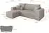 ALTDECOR SENO-L Ecksofa mit Schlaffunktion, Velours, hellgrau, 249x139x85cm (800002085875)