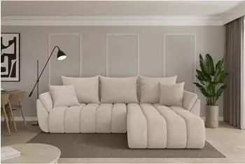 ALTDECOR TOKO-L-v1 Ecksofa mit Schlaffunktion, Velours beige, 277x194cm (800002085442)