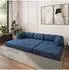 Masseno ETERA Ecksofa mit Schlaffunktion, Kordstoff blau, L-Form 270x160cm (800001993743)