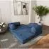 Masseno ETERA Ecksofa mit Schlaffunktion, Kordstoff blau, L-Form 270x160cm (800001993743)