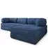 Masseno ETERA Ecksofa mit Schlaffunktion, Kordstoff blau, L-Form 270x160cm (800001993743)