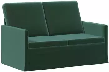 vidaXL 2-Sitzer Sofa dunkelgr&uuml;n, Samt, 130x81x82cm