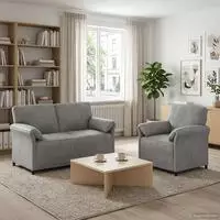 vidaXL Sofa Set 2 stk. Hellgrau Samt