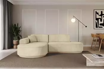 ALTDECOR MARI-L1-v1 Ecksofa L-Form, Velours, beige (800001931742)
