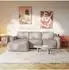Selsey Carnos Mini Ecksofa mit Schlaffunktion, Chenille, beige, 238x164cm