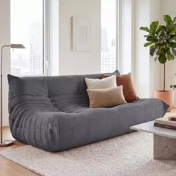 Heute Wohnen HWC-R34 3-Sitzer Sofa Cord 300g/m&sup2; 175cm dunkelgrau (123926)