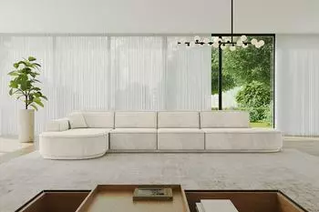 ALTDECOR MARI-L3-v3 Ecksofa L-Form Velours ecru (800001704179)