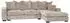 WFL GROUP Dahlia Ecksofa L-Form mit Schlaffunktion & Bettkasten, Chenille beige (285x155cm)