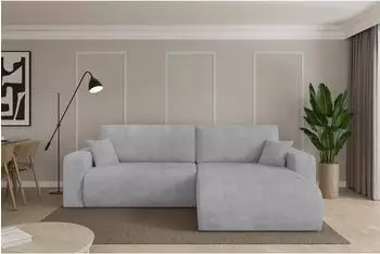 ALTDECOR BERY-L Ecksofa mit Schlaffunktion L-Form, grau, 276x193x88cm (800002086029)