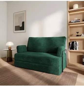 Masseno LADIA Schlafsofa Kordstoff gr&uuml;n (TILIA 39)