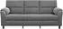 vidaXL Sofa Samt dunkelgrau 214×85×93cm