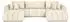 WFL GROUP Iris U Ecksofa mit Schlaffunktion & Bettkasten, beige Samt, 382x184cm (800002100812)