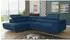 Sofnet Caris Ecksofa Cord, Schlaffunktion, Bettkasten, Ottomane links, blau (Poso 005)