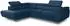 Sofnet Caris Ecksofa Cord, Schlaffunktion, Bettkasten, Ottomane links, blau (Poso 005)