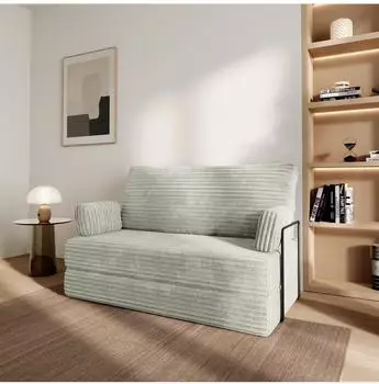Masseno LADIA Schlafsofa Kordstoff hellgrau (800001993882)