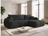 Sofnet Loria Ecksofa L-Form mit Schlaffunktion & Bettkasten, Bouclé, schwarz (LORIA)