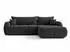 Sofnet Loria Ecksofa L-Form mit Schlaffunktion & Bettkasten, Bouclé, schwarz (LORIA)