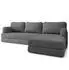 Masseno LEA Ecksofa modular mit Schlaffunktion, Bouclé grau, L-Form 270x160cm (800001993870)