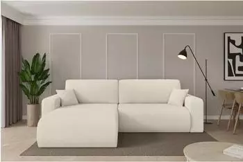 ALTDECOR BERY-L Ecksofa mit Schlaffunktion, Boucl&eacute;, beige, 276x193cm (800002085668)