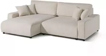 Massivmoebel24 SOFIA Ecksofa Samt, beige, 234x170x78cm (68-920-100-0235)