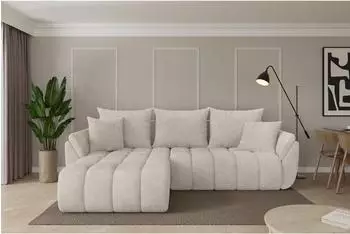 ALTDECOR TOKO-L-v1 Ecksofa mit Schlaffunktion, Cord, creme, 277x194x86cm (800002085956)