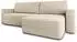 Masseno Ecksofa TELIN mit Schlaffunktion, Kordstoff, creme, L-Form, 280x162cm