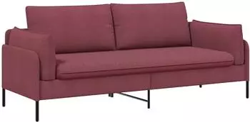 vidaXL 2-Sitzer Sofa weinrot, Stoff, 188x81x89cm