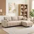 HomCom Ecksofa L-Form 4-Sitzer, umkehrbare Chaiselongue, Leinen-Optik, beige (242x156x87cm)