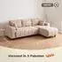 HomCom Ecksofa L-Form 4-Sitzer, umkehrbare Chaiselongue, Leinen-Optik, beige (242x156x87cm)